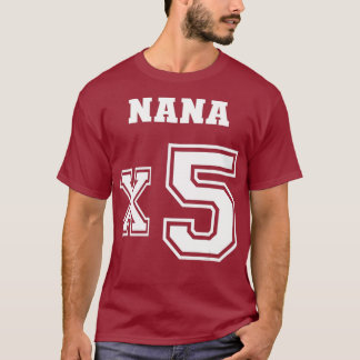T-shirt Jersey Style Nana x5 x 5 petits-enfants Fier Maman