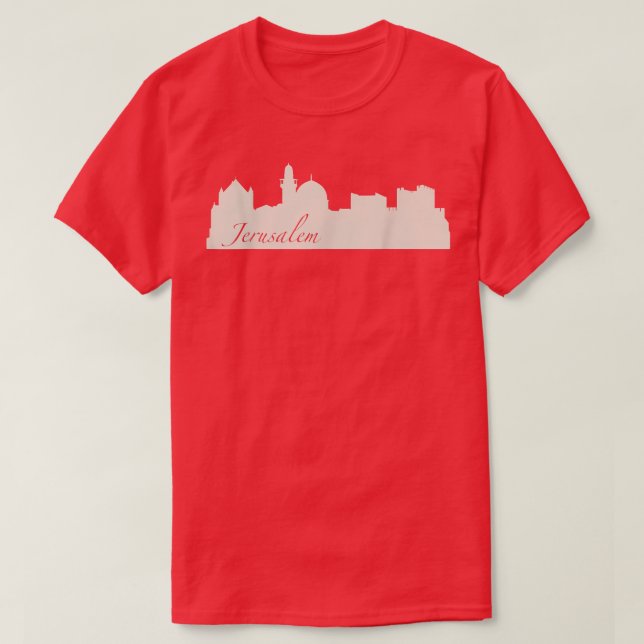 T-shirt Jérusalem, Israël Ville Skyline Style Souvenir  (Design devant)