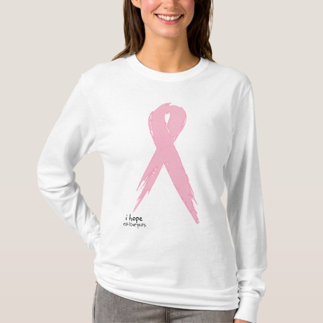 T-shirt j'espère - le ruban rose (Devant)