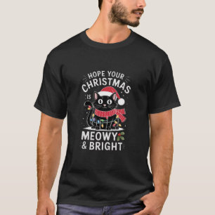 T-shirt J'espère que votre Noël est félin et lumineux Chat