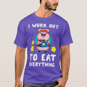 T-shirt J'Essaie De Manger Tout Drôle Cochon Poids-Levi
