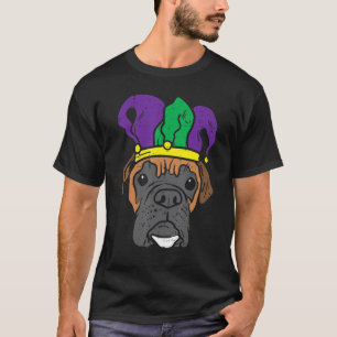 T-shirt Jester Casquette Boxer Chien Visage Mardi Gas Drôl