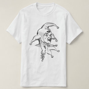 T-shirt JESTER DE LA COUR vintage EN NOIR ET BLANC 