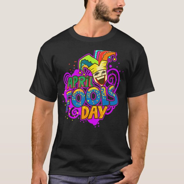 T-shirt Jester Happy April Fool's Day plaisanteries Pranks (Devant)
