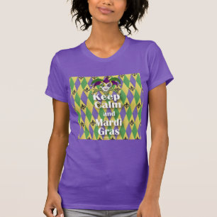 T-shirt Jester Mask Keep Calm and Mardi Gras