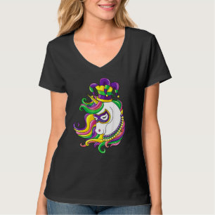 T-shirt Jester Rainbow Unicorn Mardi gras Mask Costume