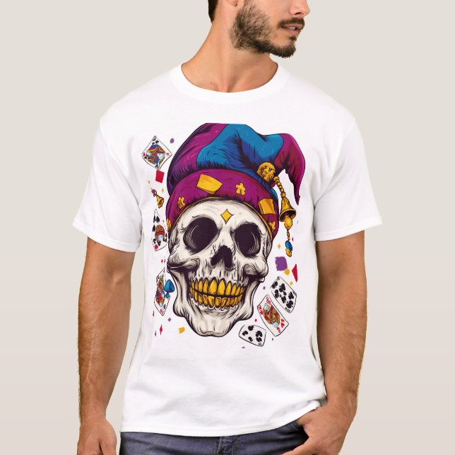 T-shirt Jester Skull Trickster (Devant)