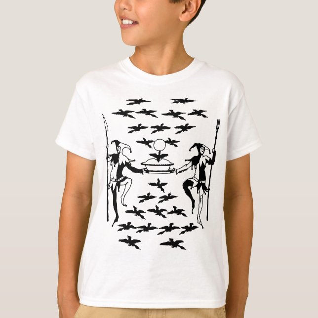 T-shirt Jesters Blackbirds Pie Mothergoose Fairytales art (Devant)