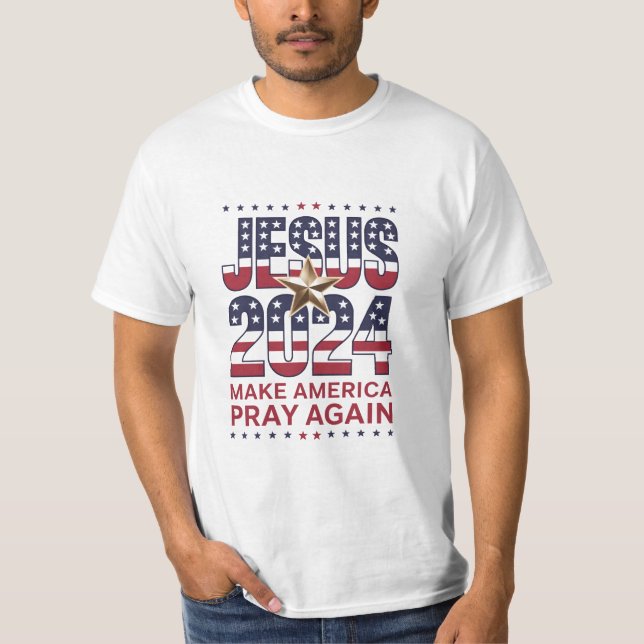 T-shirt Jésus 2024 Rendre la prière à l'Amérique (Devant)