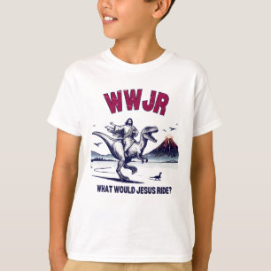 T-shirt Jésus À cheval Dinosaure Que ferait Jésus à cheval