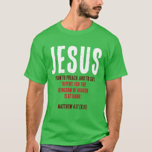 T-shirt JÉSUS A Commencé À Prêcher. Couleurs de Noël
