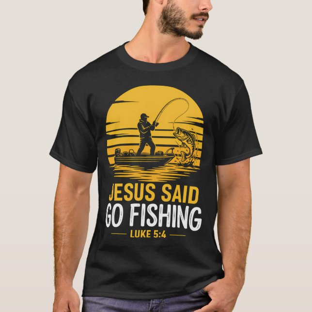 T-shirt Jésus a dit allons pêcher (Devant)