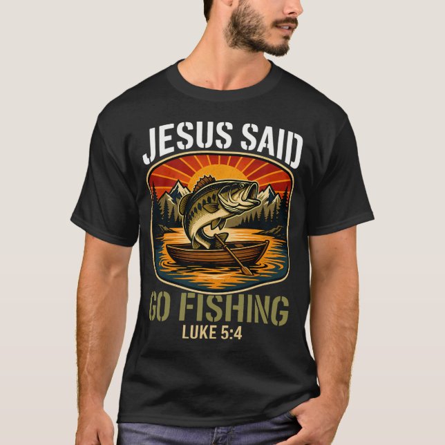 T-shirt Jésus a dit allons pêcher (Devant)