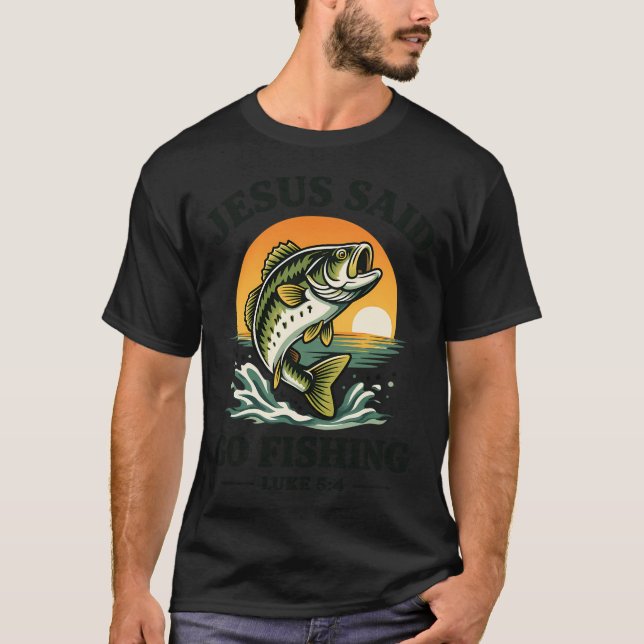 T-shirt Jésus a dit allons pêcher (Devant)
