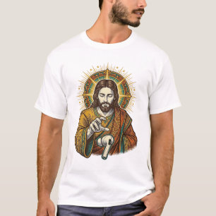 T-shirt Jésus a fait tomber son écouteur sans fil sous le 
