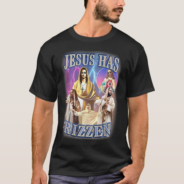 T-shirt Jésus A Rizzen - Il Est Rizzen Jésus Rizz (Devant)