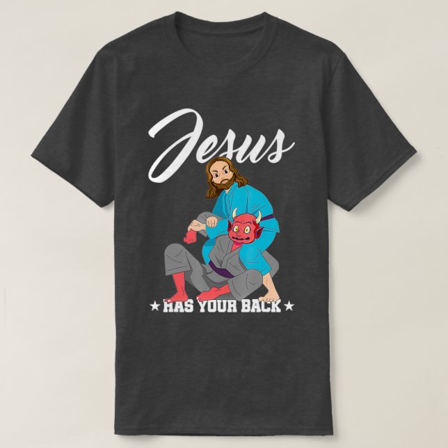 T-shirt Jésus A Ton Dos Jiu Jitsu Bjj Mixed martial art Lo (Design devant)