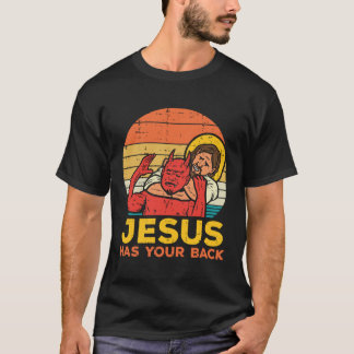 T-shirt Jésus A Ton Dos Jiu Jitsu Retro Christian Men