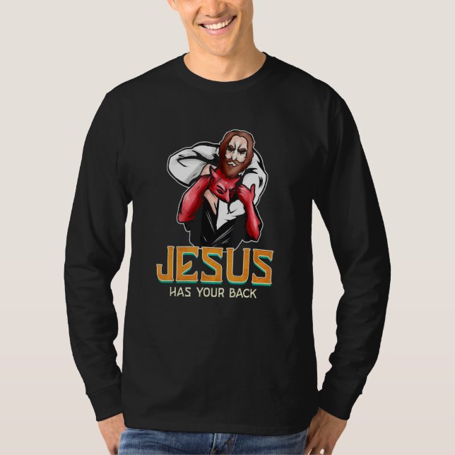 T-shirt Jésus A Ton Dos Jiujitsu (Devant)
