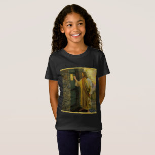 T-Shirt Jésus à votre porte avec une conception de feuil