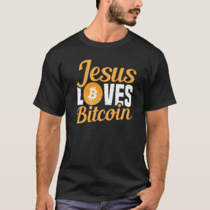 T-shirt Jésus aime Bitcoin Cryptomonnaie Crypto Btc Hold
