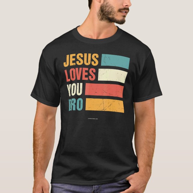 T-shirt Jésus Aime Bro Bible Chrétienne Verse Religieux Ch (Devant)