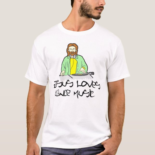 T-shirt Jésus aime la musique de danse (Devant)