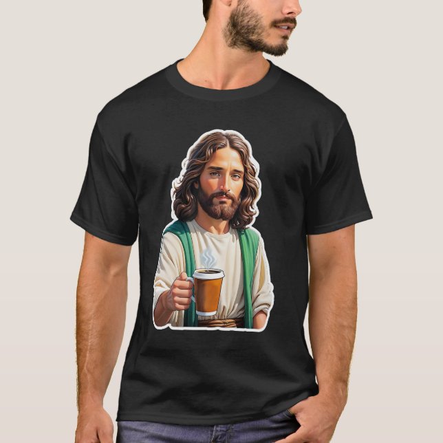 T-shirt Jésus aime le café (Devant)