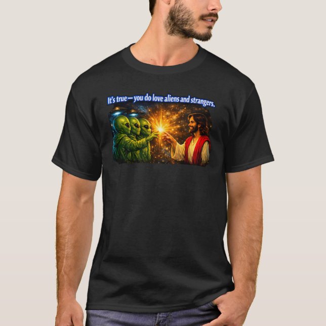 T-shirt Jésus aime les extraterrestres — Conception d'amou (Devant)