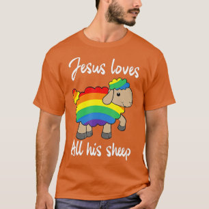 T-shirt Jésus aime tous ses moutons Drapeau LGBTQ Moutons