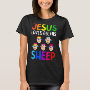 T-shirt Jésus Aime Toute Sa Fierté Mouton Lgbt Drapeau Gay