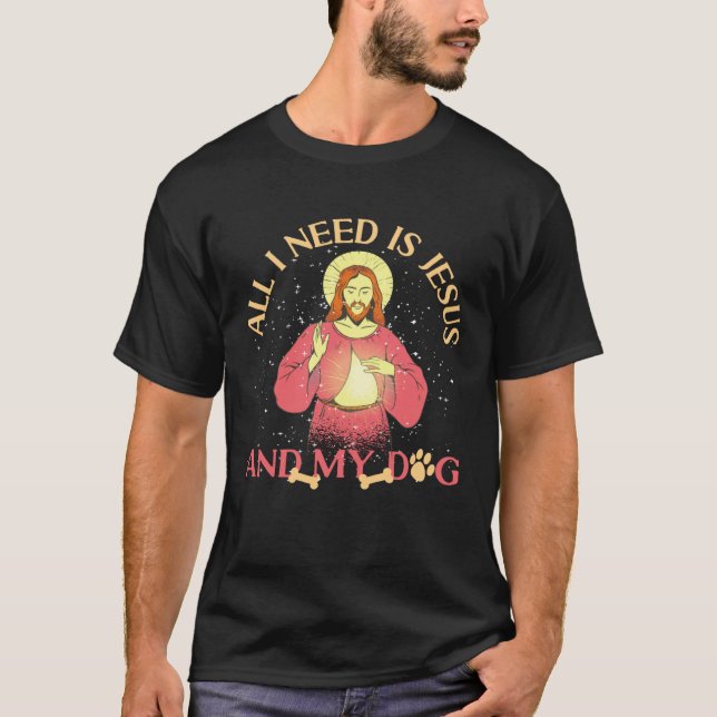 T-shirt Jesus and Dog For Faithful Dog (Devant)