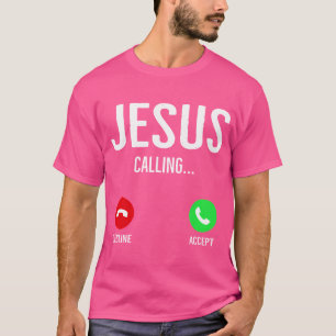 T-shirt Jésus Appelant Téléphone Cellulaire Écran D'Appel
