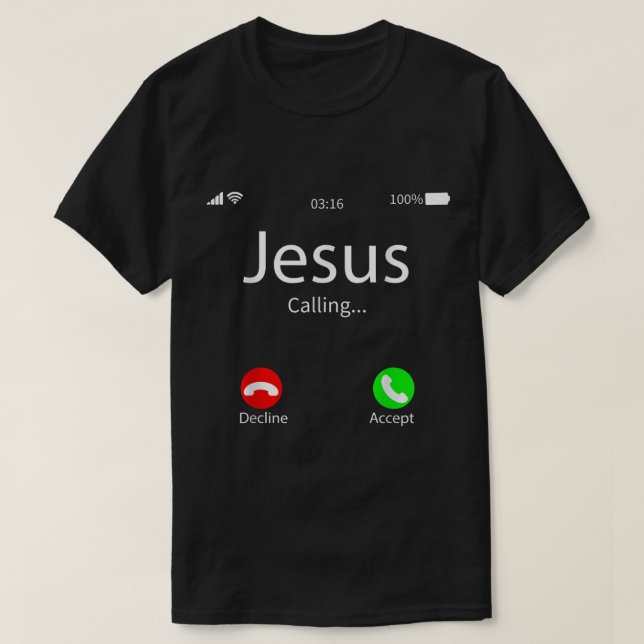 T-shirt Jésus Appelle Dieu Chrétien Fière (Design devant)