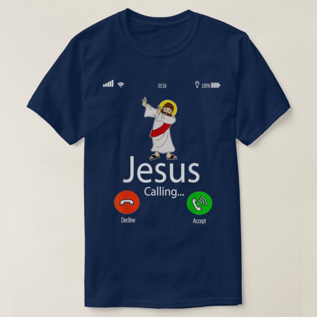 T-shirt Jésus Appelle Un Cadeau De Noël (Design devant)