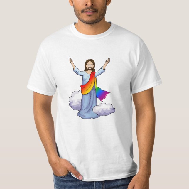 T-shirt Jésus arc-en-ciel (Devant)