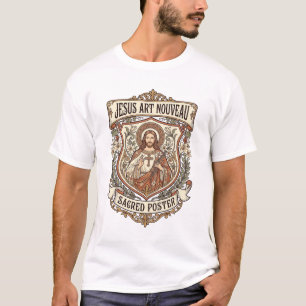 T-shirt  Jésus Art Nouveau Affiche Sacrée Jésus Art Nouvea