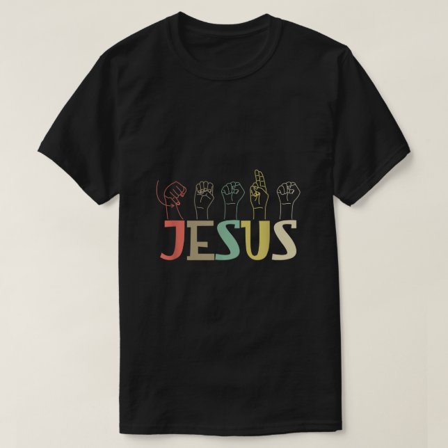 T-shirt Jésus ASL Christian Sourd DHP ASL Enseignant Lang (Design devant)