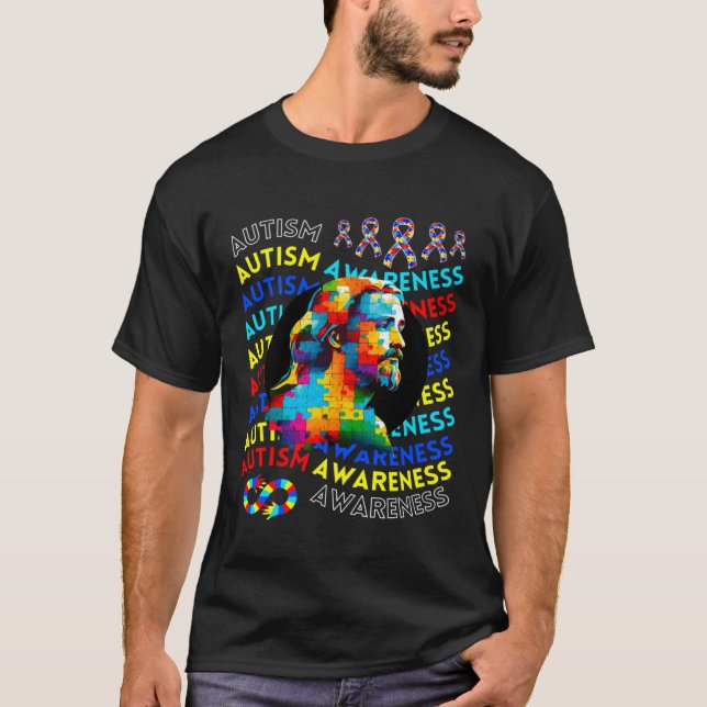 T-shirt Jesus Autism Awareness Navigating Autism Autism Lo (Devant)