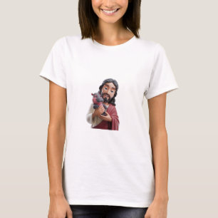 T-shirt Jésus avec Moo Deng_ L'hippopotame pygmée de la fo