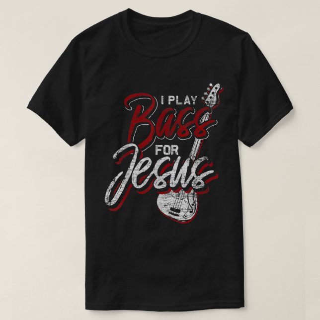 T-shirt Jésus Baid Christian Bass Joueur Basse Guitare (Design devant)