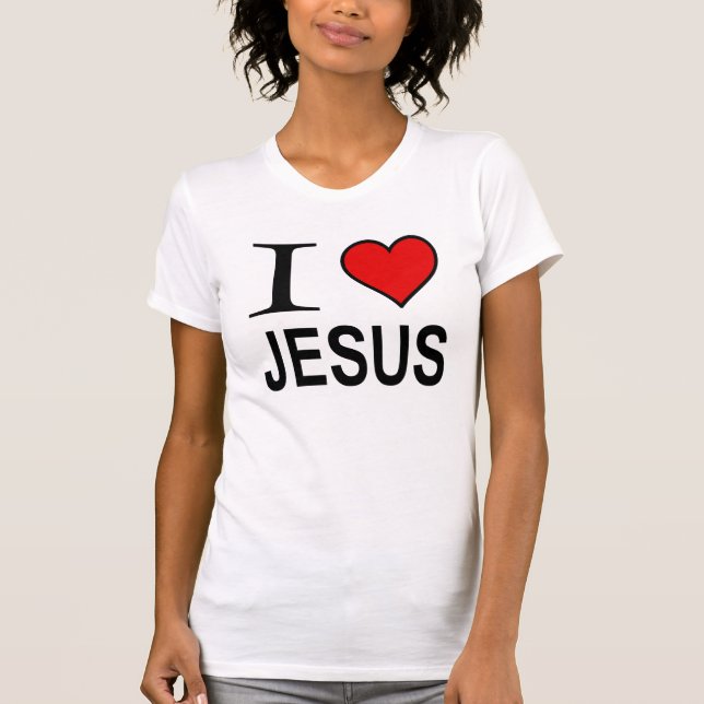 T-shirt Jésus cadeaux J'aime le logo de Jésus sur la chemi (Devant)