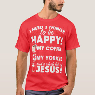 T-shirt Jesus Café Yorkie Funny Cadeau chrétien Hommes Fem