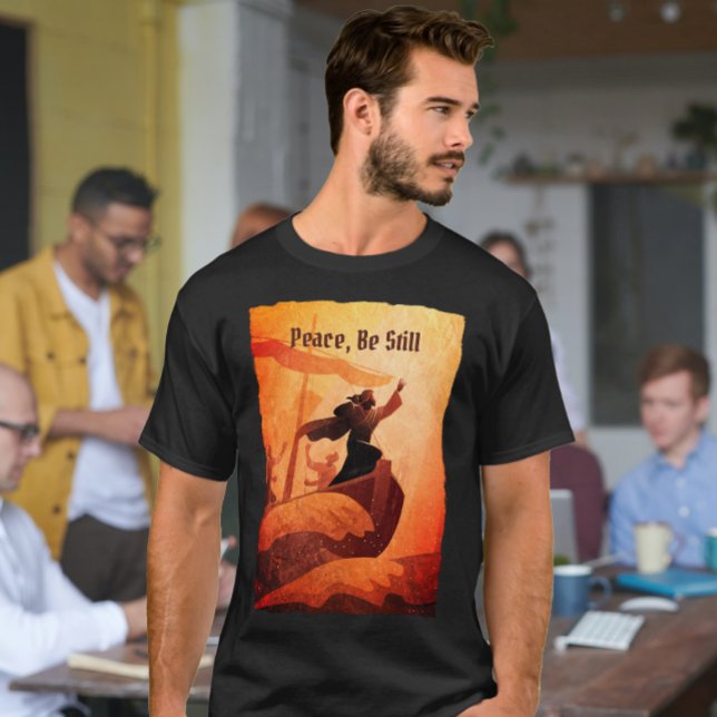 T-shirt Jésus calme la tempête | Verbe de la Bible noir (Créateur téléchargé)