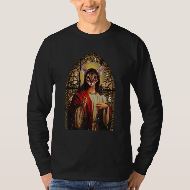 T-shirt Jesus Cat for Christians Cat (Devant)