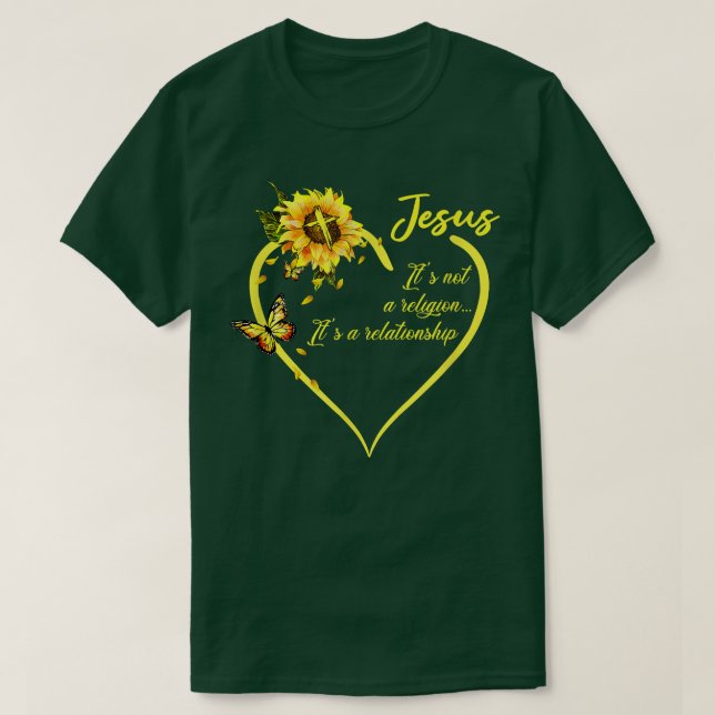 T-shirt Jésus Ce n'est pas une religion C'est une relation (Design devant)