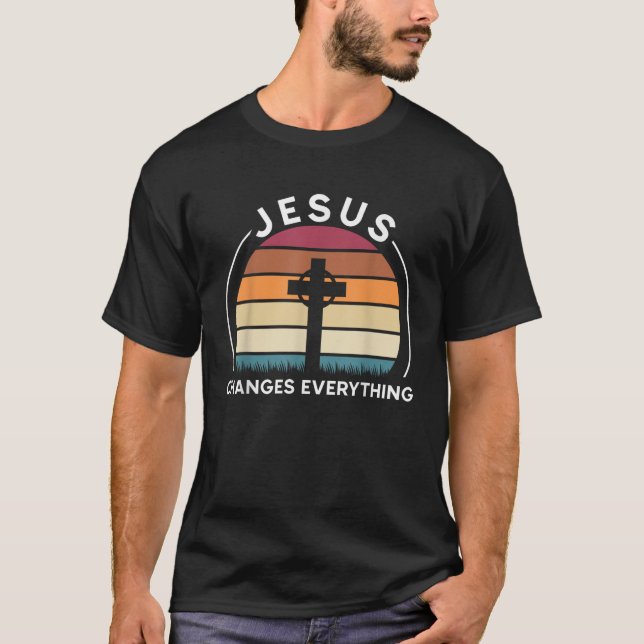 T-shirt Jésus change tout Jésus T Chemise (Devant)