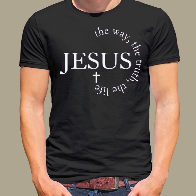 T-shirt Jésus chemin, vérité, vie Jean 14:6 Croix (Jesus way, truth, life John 14:6 Cross Black T-Shirt)