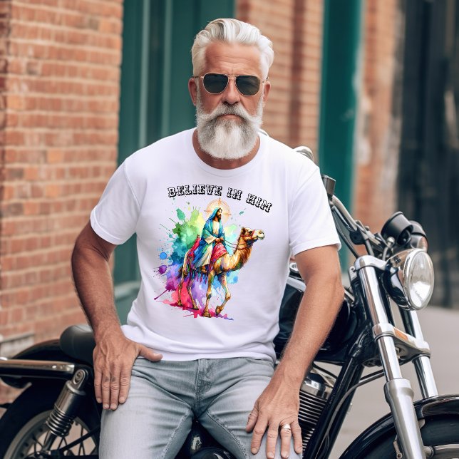 T-shirt Jésus chevauchant un chameau à travers un paysage  (Créateur téléchargé)
