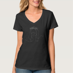 T-shirt Jésus chrétien Ligne Abstraite religieuse Esthétiq